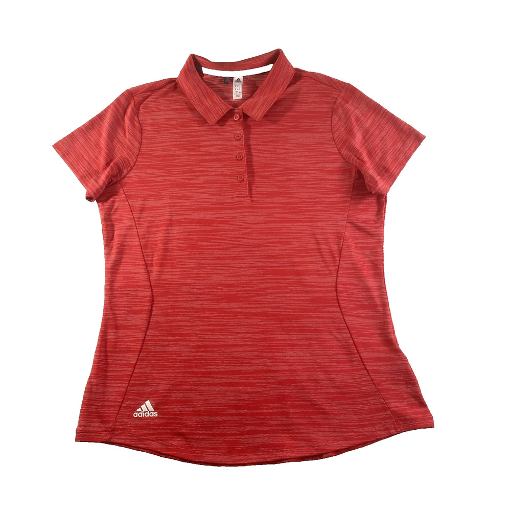 Adidas Women Solid Performance Short Sleeve Polo Style Shirt Size Medium